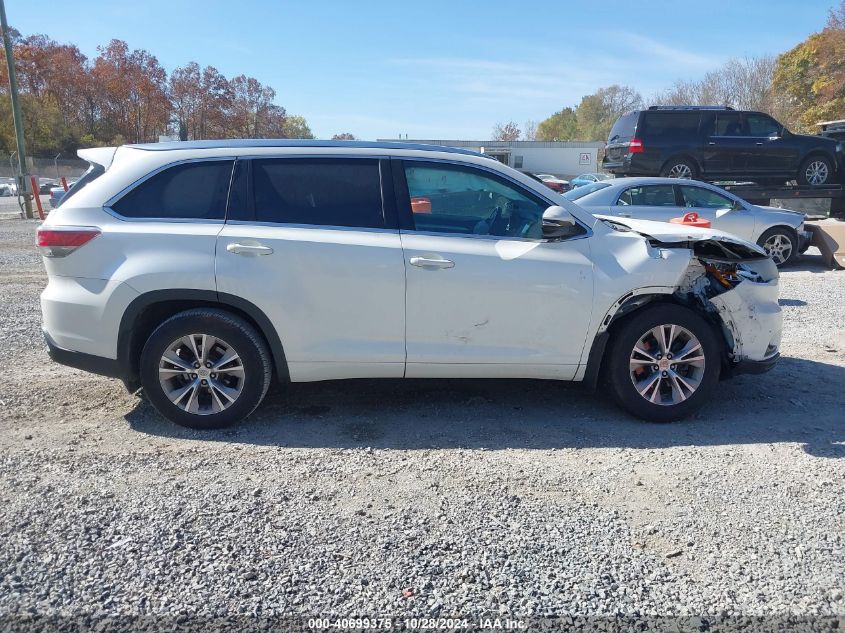 2014 Toyota Highlander Xle V6 VIN: 5TDJKRFH3ES029674 Lot: 40699375