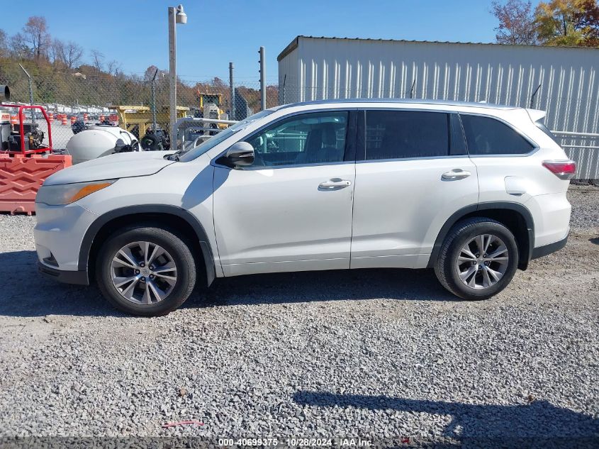 2014 Toyota Highlander Xle V6 VIN: 5TDJKRFH3ES029674 Lot: 40699375