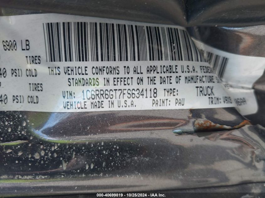 2015 RAM 1500 SLT - 1C6RR6GT7FS634118