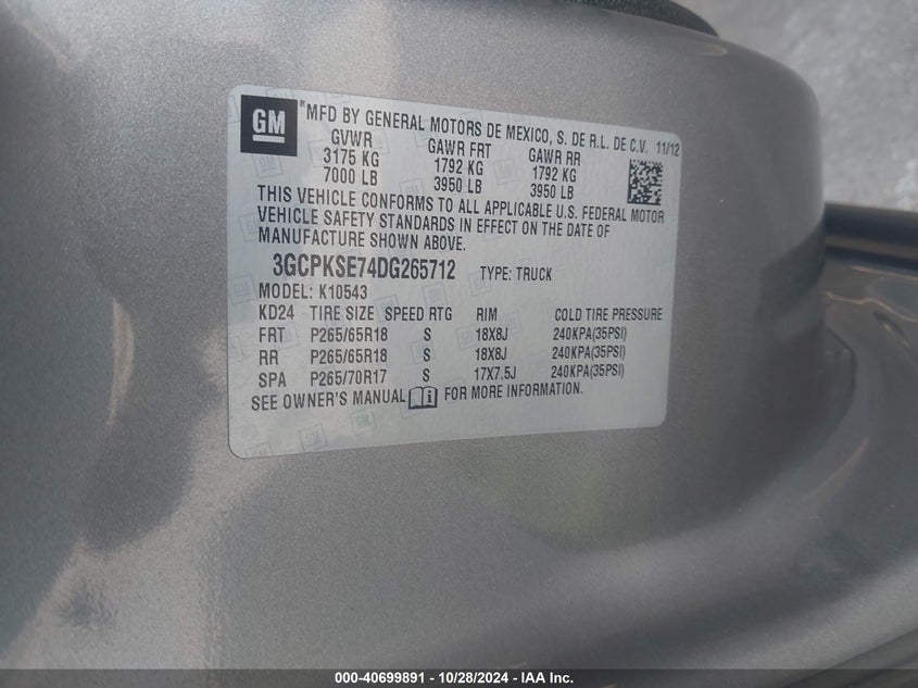 2013 CHEVROLET SILVERADO 1500 LT - 3GCPKSE74DG265712