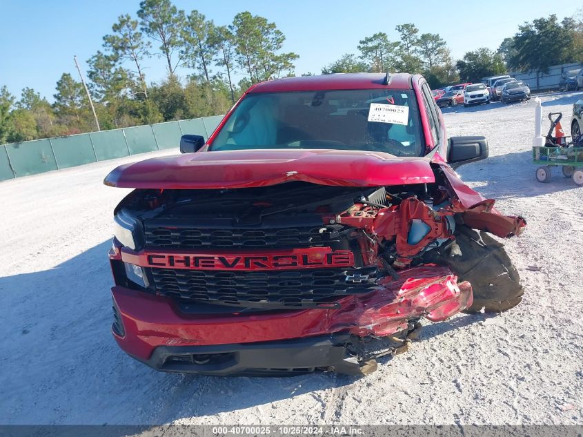 2021 Chevrolet Silverado 1500 2Wd Short Bed Custom VIN: 3GCPWBEK3MG250241 Lot: 40700025