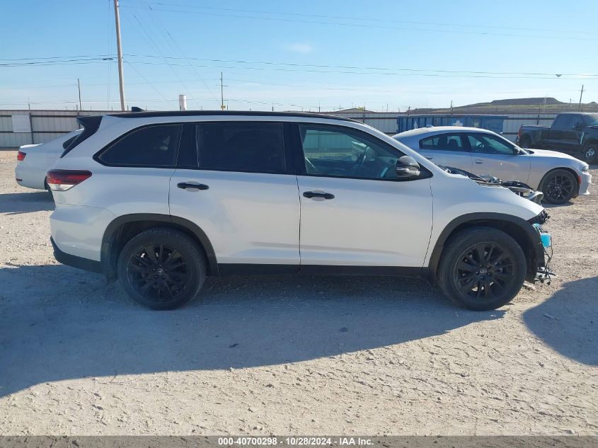 2019 Toyota Highlander Se VIN: 5TDKZRFH9KS323155 Lot: 40700298