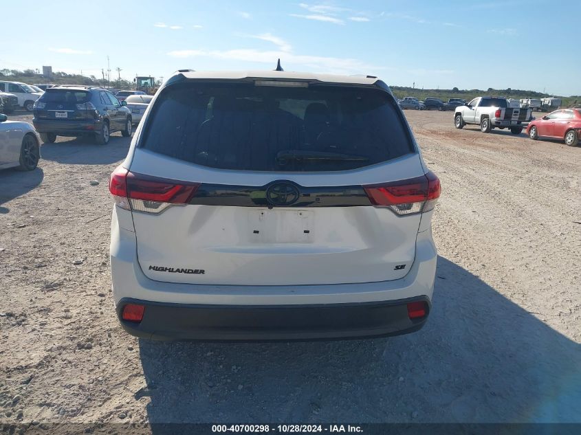 2019 Toyota Highlander Se VIN: 5TDKZRFH9KS323155 Lot: 40700298