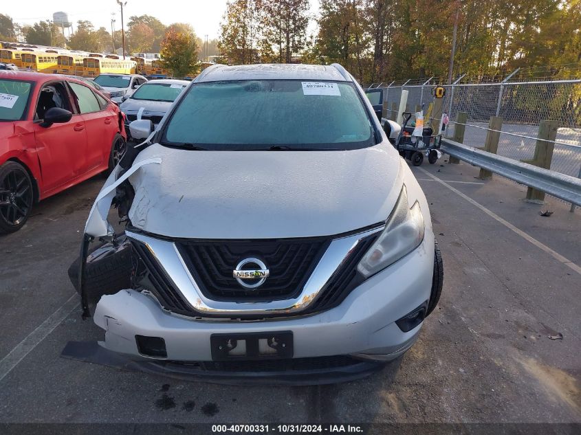 2015 Nissan Murano Sl VIN: 5N1A22MH2FN247792 Lot: 40700331