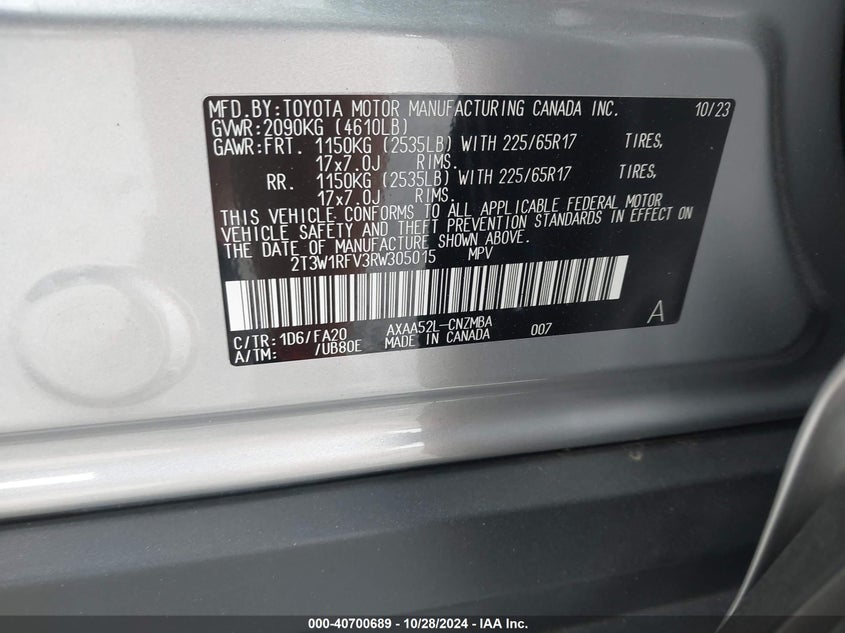 2024 TOYOTA RAV4 XLE - 2T3W1RFV3RW305015