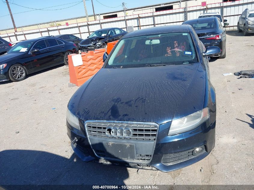 2010 Audi A4 2.0T Premium VIN: WAUBFAFL6AN009379 Lot: 40700964