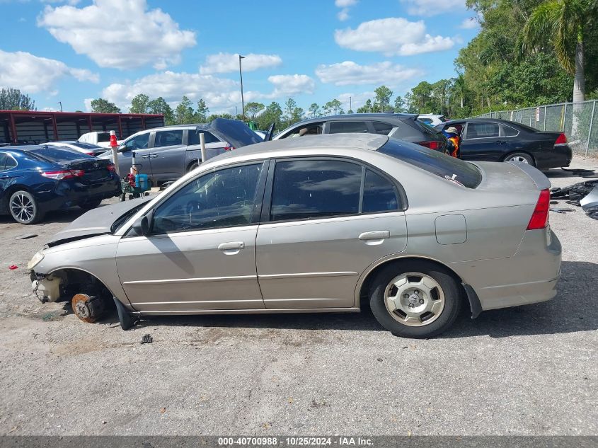 2005 Honda Civic Hybrid VIN: JHMES96675S022667 Lot: 40700988