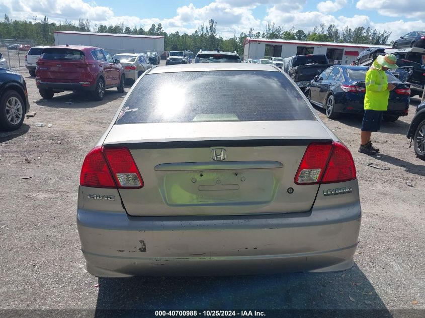 2005 Honda Civic Hybrid VIN: JHMES96675S022667 Lot: 40700988