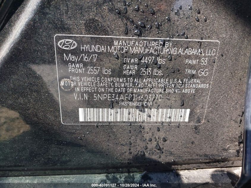 2018 HYUNDAI SONATA SEL - 5NPE34AF0JH603770