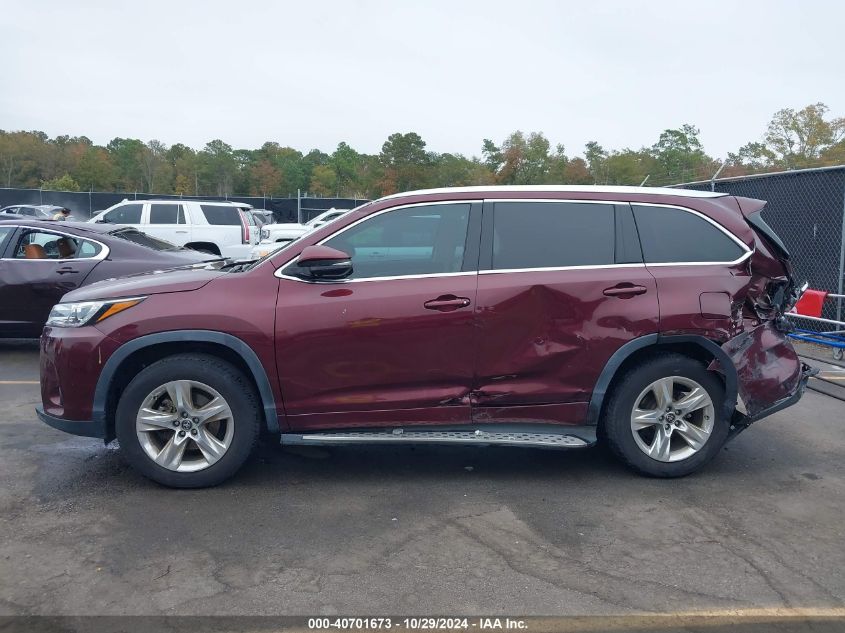 2018 Toyota Highlander Limited VIN: 5TDYZRFH6JS286591 Lot: 40701673