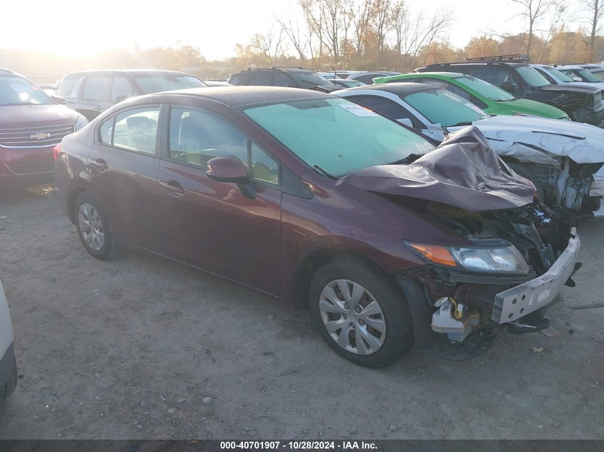 2012 Honda Civic Sdn Lx VIN: 19XFB2F53CE061745 Lot: 40701907