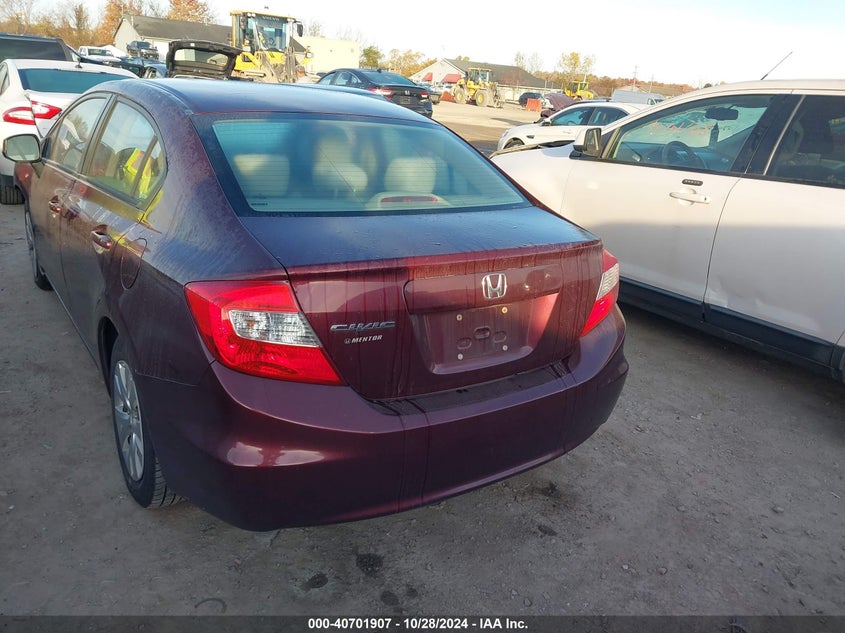 2012 Honda Civic Sdn Lx VIN: 19XFB2F53CE061745 Lot: 40701907