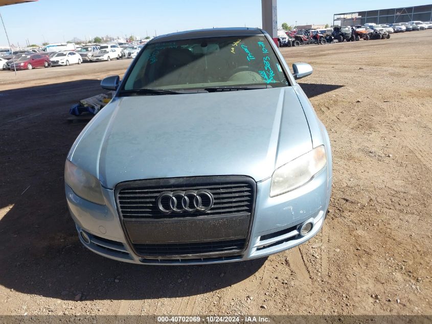 2006 Audi A4 2.0T VIN: WAUAF78E66A096583 Lot: 40702069