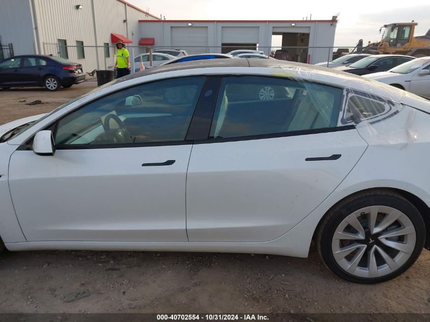 2022 Tesla Model 3 Rear-Wheel Drive VIN: 5YJ3E1EA2NF127962 Lot: 40702554