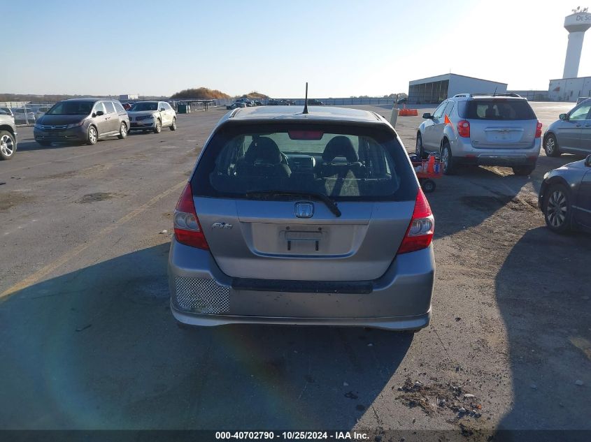 2007 Honda Fit Sport VIN: JHMGD38607S054974 Lot: 40702790