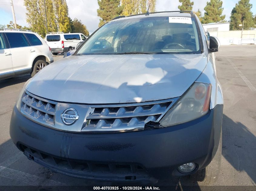 2006 Nissan Murano Sl VIN: JN8AZ08TX6W404846 Lot: 40703925