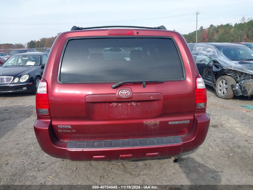 2006 Toyota 4Runner Sr5 Sport V6 VIN: JTEBU14R868070282 Lot: 40704045