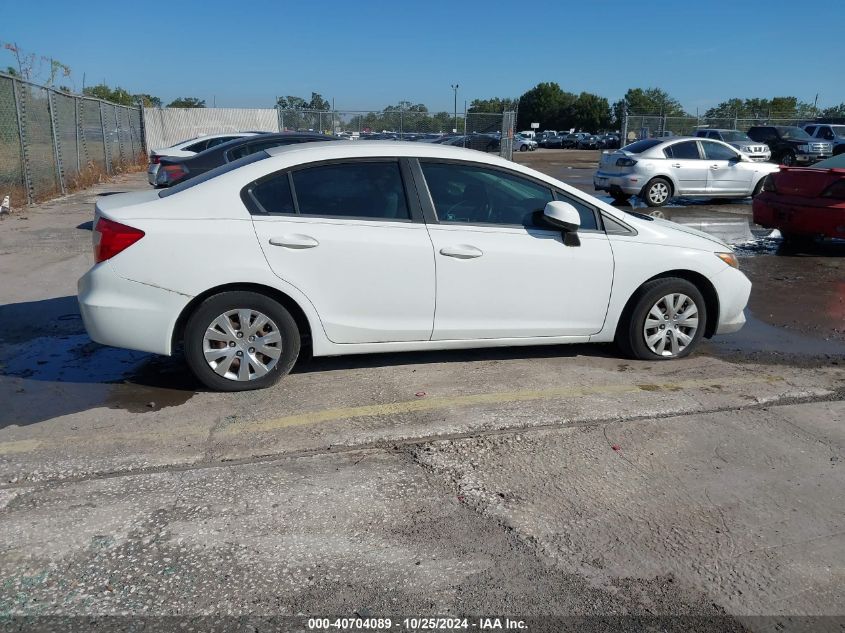 2012 Honda Civic Lx VIN: 19XFB2F56CE389936 Lot: 40704089