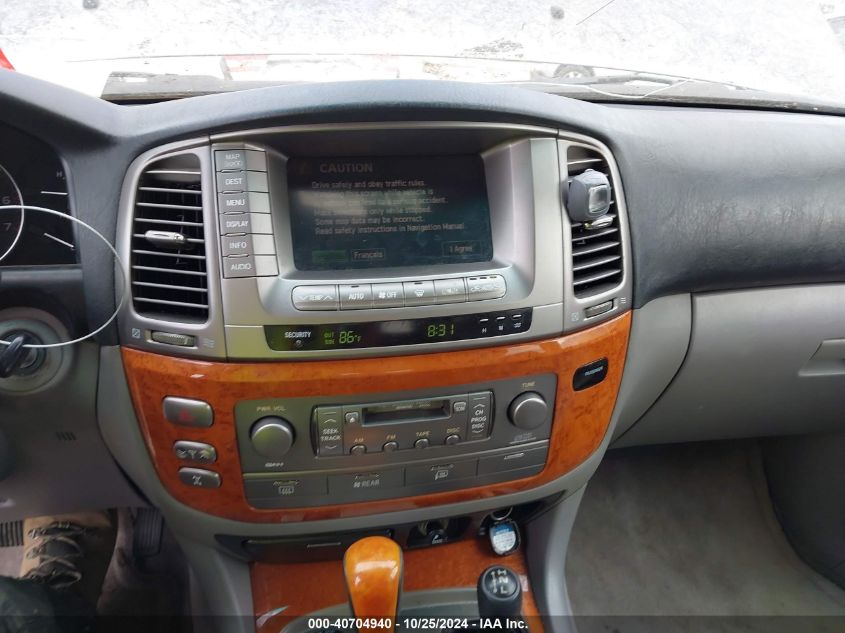 2004 Lexus Lx 470 VIN: JTJHT00W343535923 Lot: 40704940