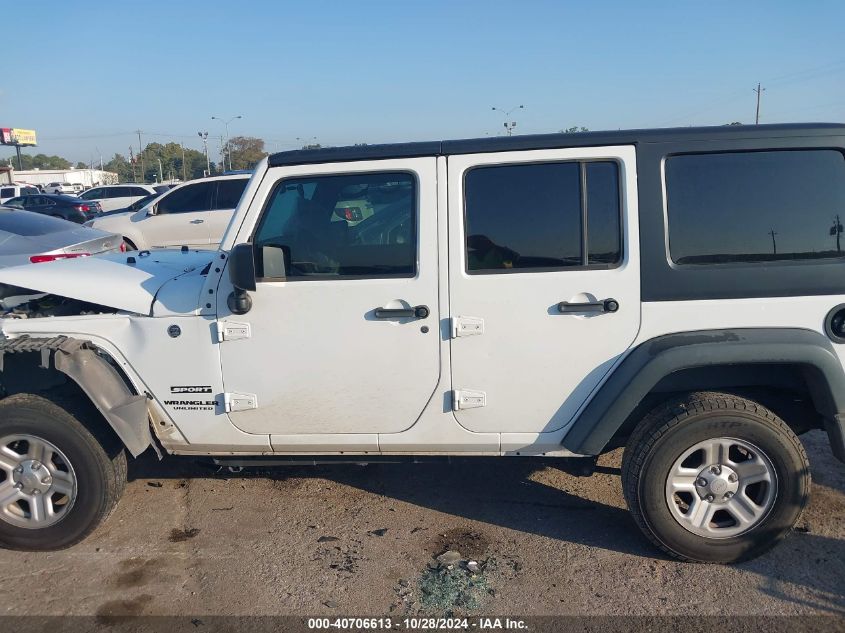 2016 Jeep Wrangler Unlimited Sport VIN: 1C4BJWDG8GL345477 Lot: 40706613