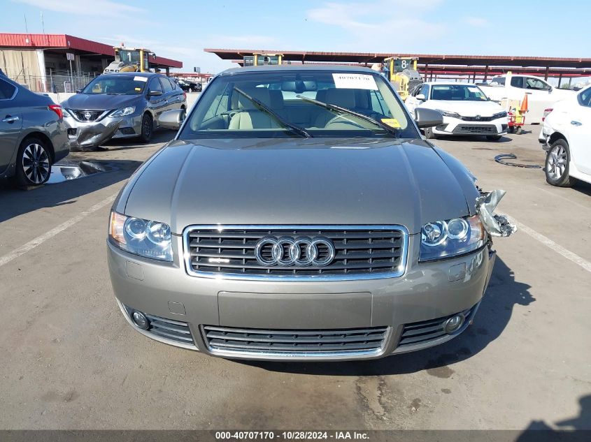 2006 Audi A4 3.0 VIN: WAUDT48HX6K011785 Lot: 40707170