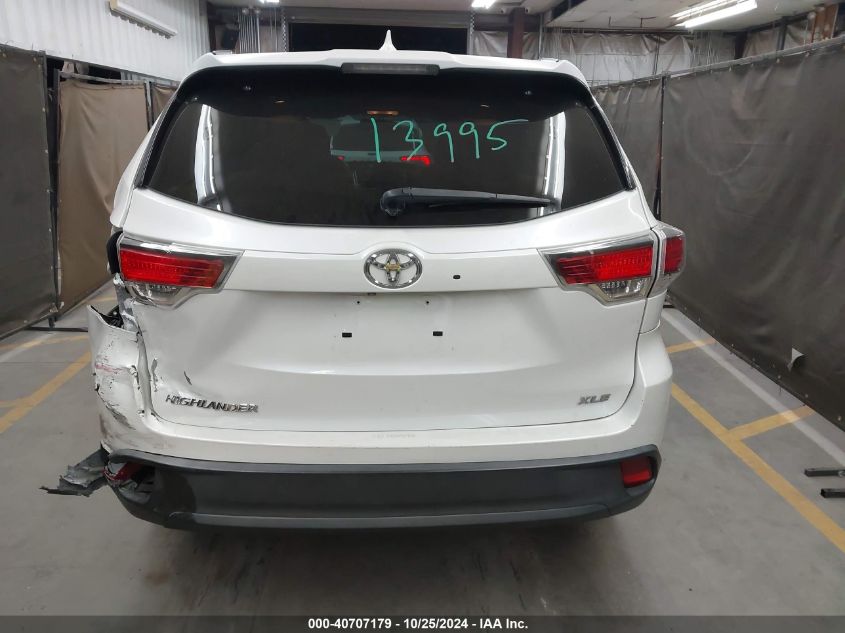 2015 Toyota Highlander Xle V6 VIN: 5TDKKRFH8FS072297 Lot: 40707179