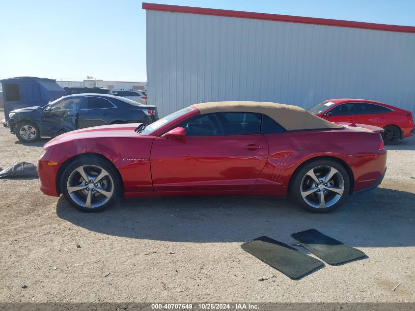 2014 Chevrolet Camaro 2Lt VIN: 2G1FC3D35E9186938 Lot: 40707649