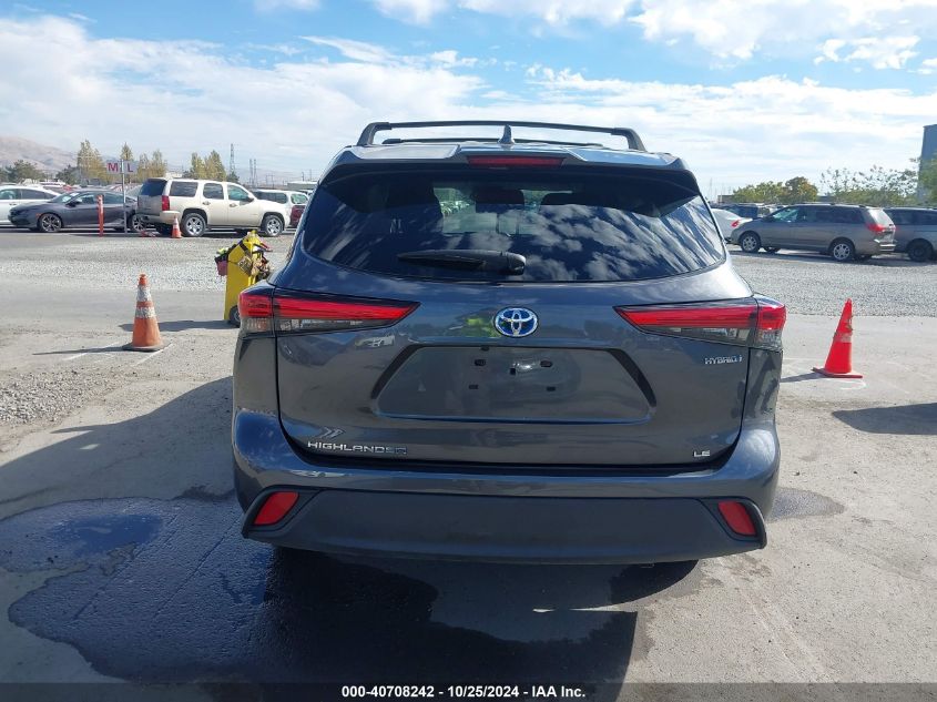 2021 Toyota Highlander Hybrid Le VIN: 5TDZARAH6MS505024 Lot: 40708242