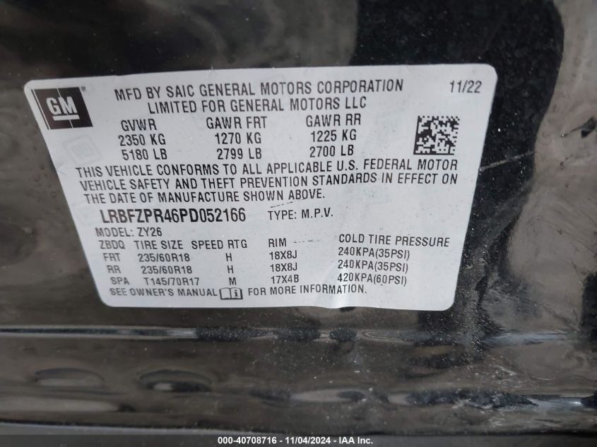 2023 Buick Envision Essence VIN: LRBFZPR46PD052166 Lot: 40708716