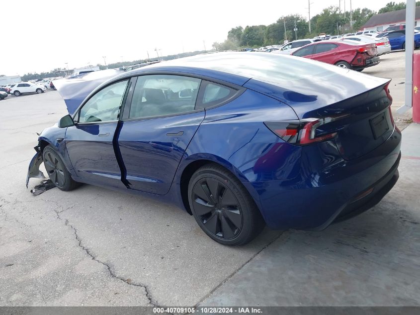 2024 Tesla Model 3 Rear-Wheel Drive VIN: 5YJ3E1EA7RF870431 Lot: 40709105