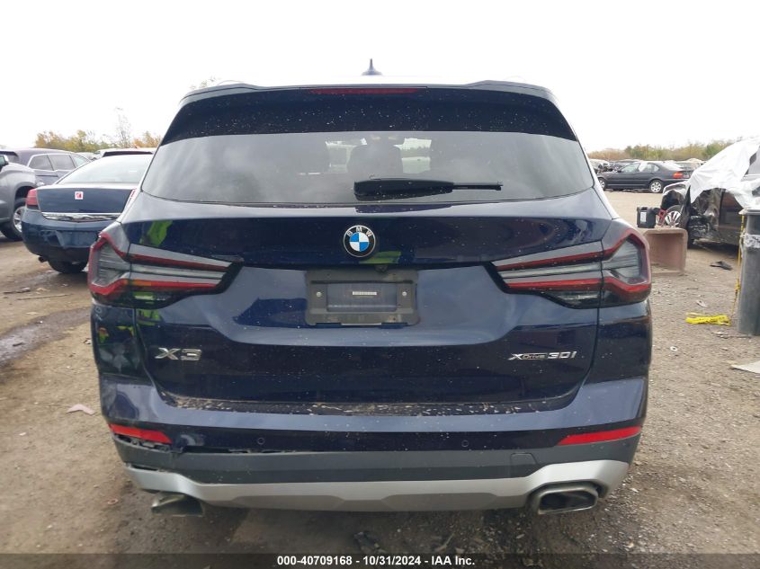 2023 BMW X3 xDrive30I VIN: 5UX53DP03P9M76001 Lot: 40709168