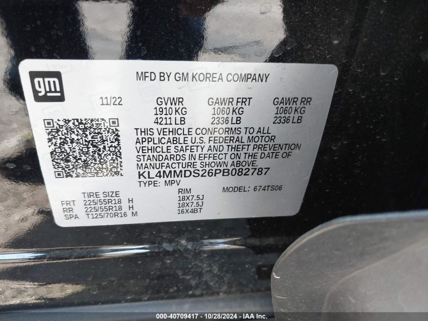 2023 Buick Encore Gx Select Fwd VIN: KL4MMDS26PB082787 Lot: 40709417