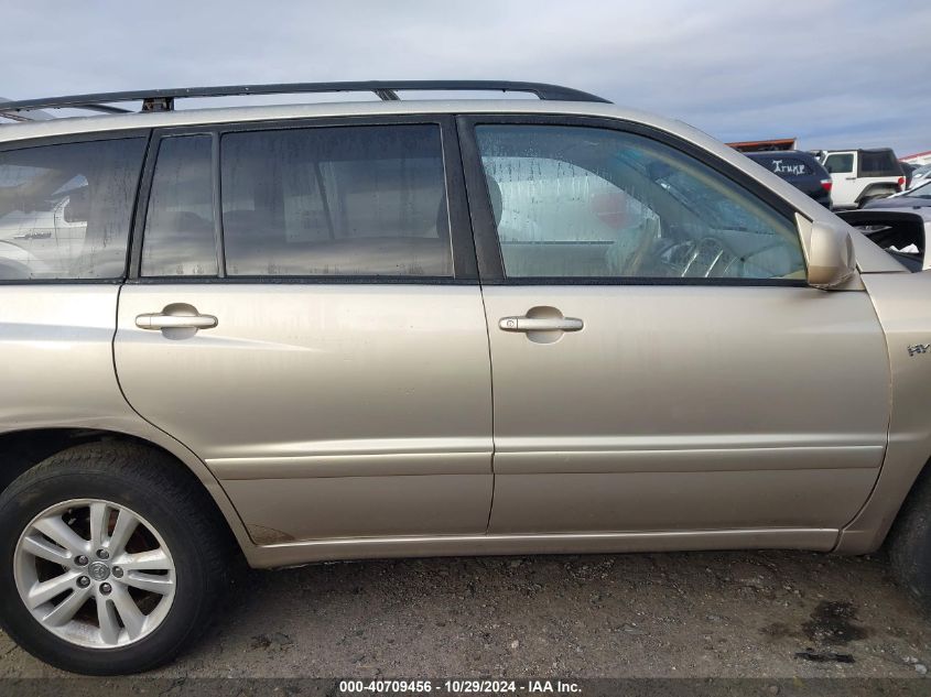 2007 Toyota Highlander Hybrid V6 VIN: JTEHW21A170044521 Lot: 40709456