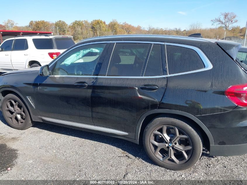 2021 BMW X3 xDrive30I VIN: 5UXTY5C05M9F20907 Lot: 40710002