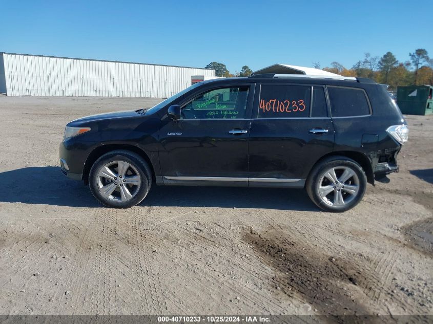 2012 Toyota Highlander Limited V6 VIN: 5TDDK3EHXCS131563 Lot: 40710233