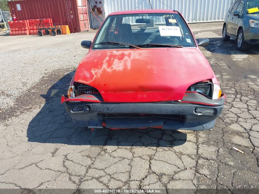 1991 Geo Metro Lsi VIN: 2C1MR2468M6767641 Lot: 40710718