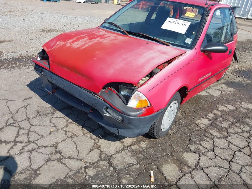 1991 Geo Metro Lsi VIN: 2C1MR2468M6767641 Lot: 40710718