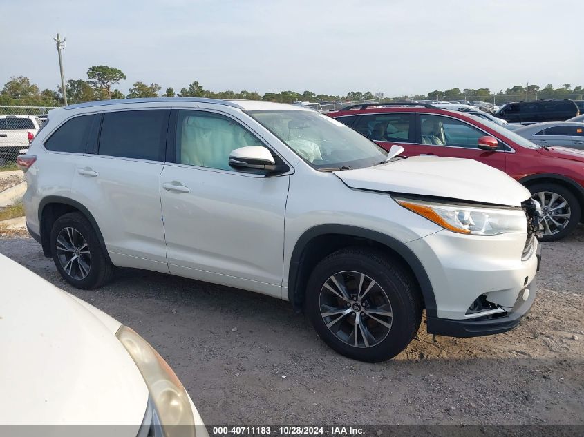 2016 Toyota Highlander Xle V6 VIN: 5TDJKRFH4GS313155 Lot: 40711183