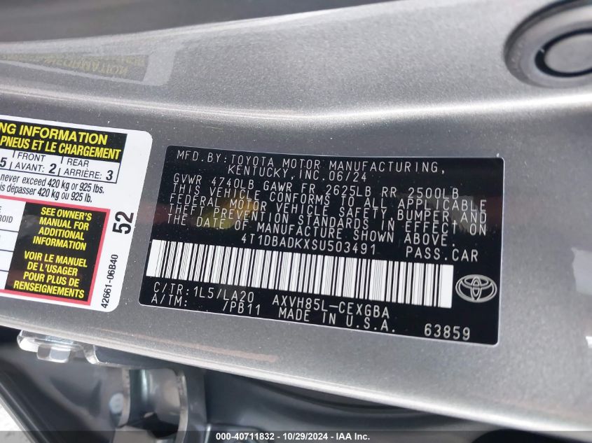 VIN 4T1DBADKXSU503491 2025 Toyota Camry, Xle no.9