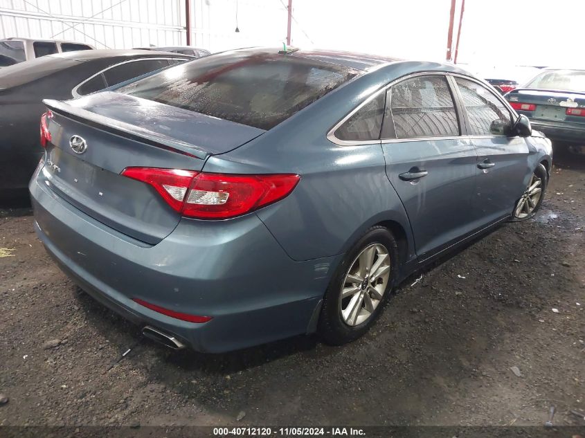 Vin: 5npe24af2fh186243, lot: 41201497, hyundai sonata se 20154