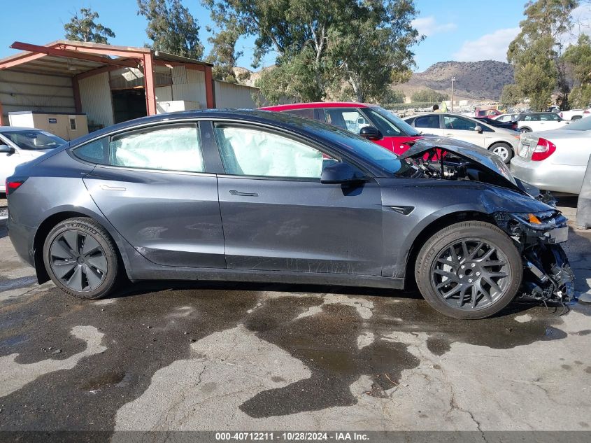 2024 Tesla Model 3 Rear-Wheel Drive VIN: 5YJ3E1EA3RF843579 Lot: 40712211