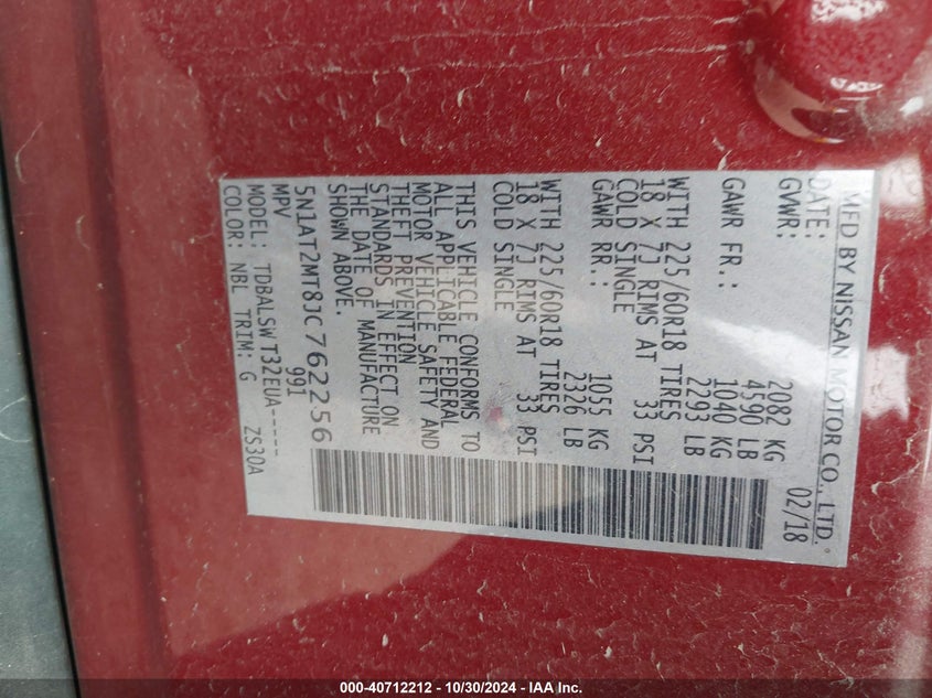 2018 NISSAN ROGUE SL - 5N1AT2MT8JC762256