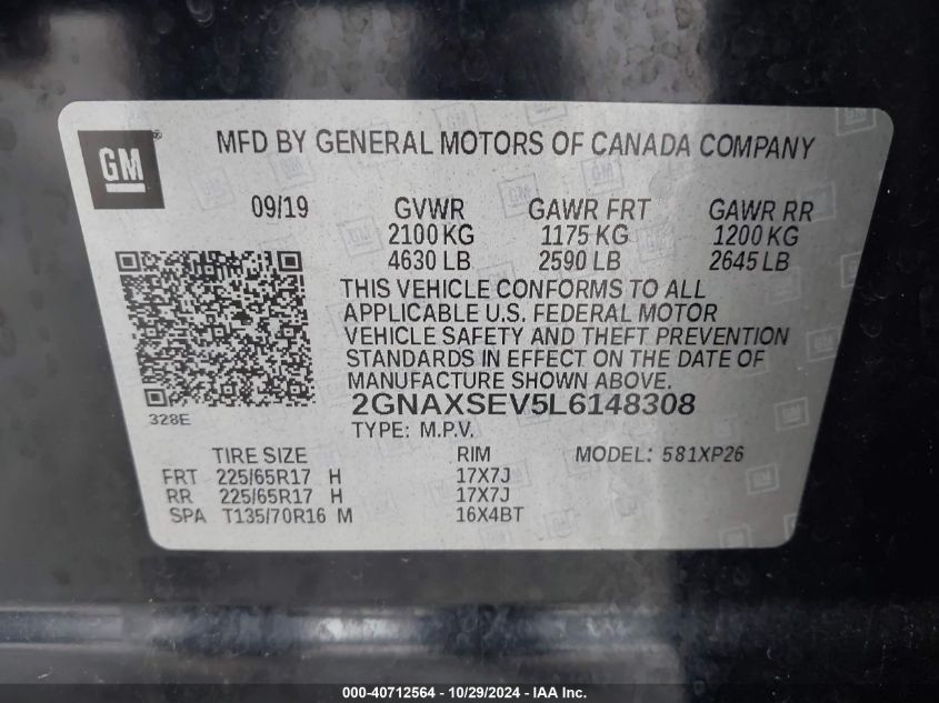 2020 CHEVROLET EQUINOX AWD LS - 2GNAXSEV5L6148308