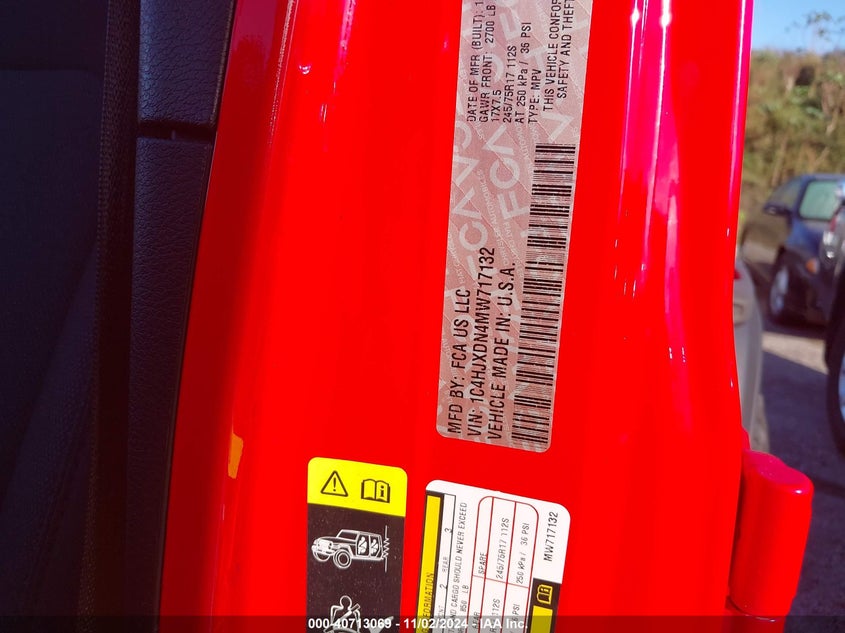 2021 JEEP WRANGLER UNLIMITED SPORT 4X4 - 1C4HJXDN4MW717132