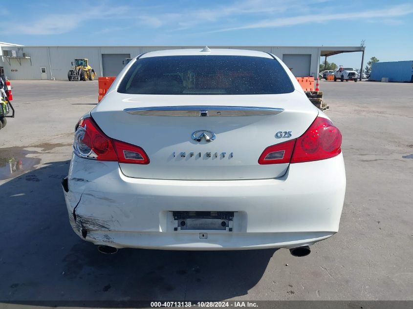 2012 Infiniti G25 Journey VIN: JN1DV6AP0CM700649 Lot: 40713138