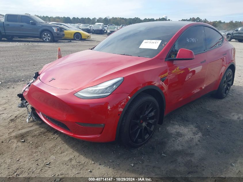 VIN 7SAYGDEEXNF453743 2022 TESLA MODEL Y no.2