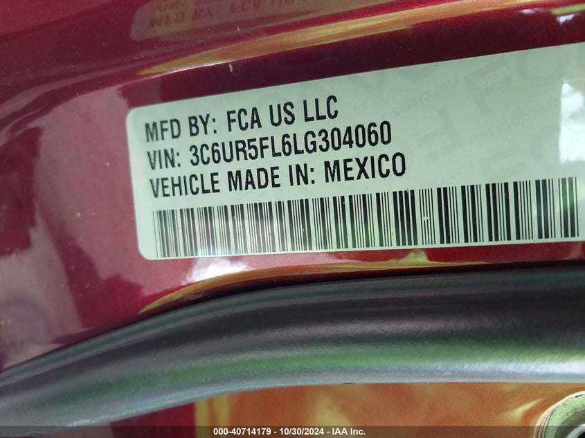 2020 RAM 2500 LARAMIE  4X4 6'4 BOX - 3C6UR5FL6LG304060