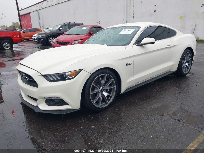 2015 Ford Mustang Gt 50 Years Limited Edition VIN: 1FA6P8RF6F5500595 Lot: 40714923