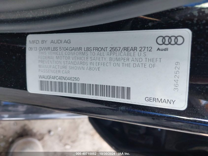 2014 AUDI A6 2.0T PREMIUM - WAUGFAFC4EN046250