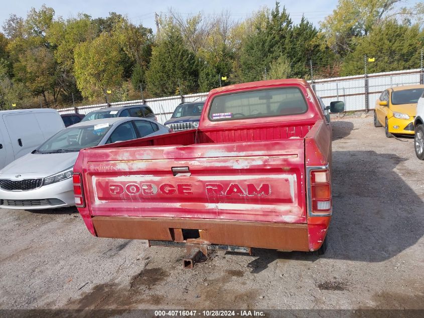 1991 Dodge D-Series D150S VIN: 1B7GE06Y6MS219830 Lot: 40716047